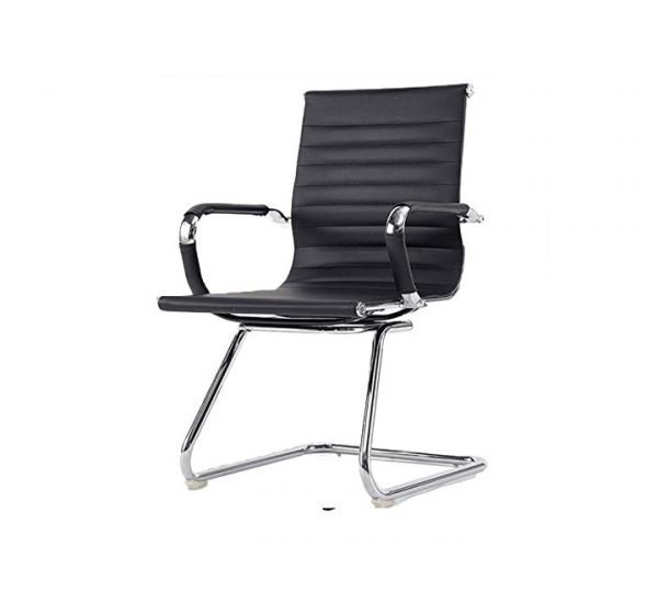 Galaxy Design Black Color Stainless Steel Office Visitor Chair Electronics Furniture Store