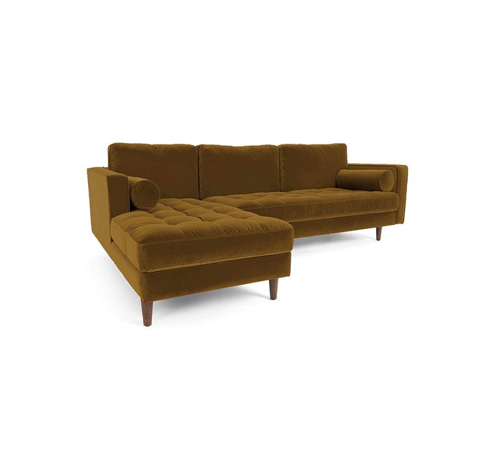 Galaxy Design Velvet Series L Shape Sofa Attractive Scott Design Velvet Fabric Pure Wood Base Light Brown Color Gdfsct 564 13 Electronics Furniture Store