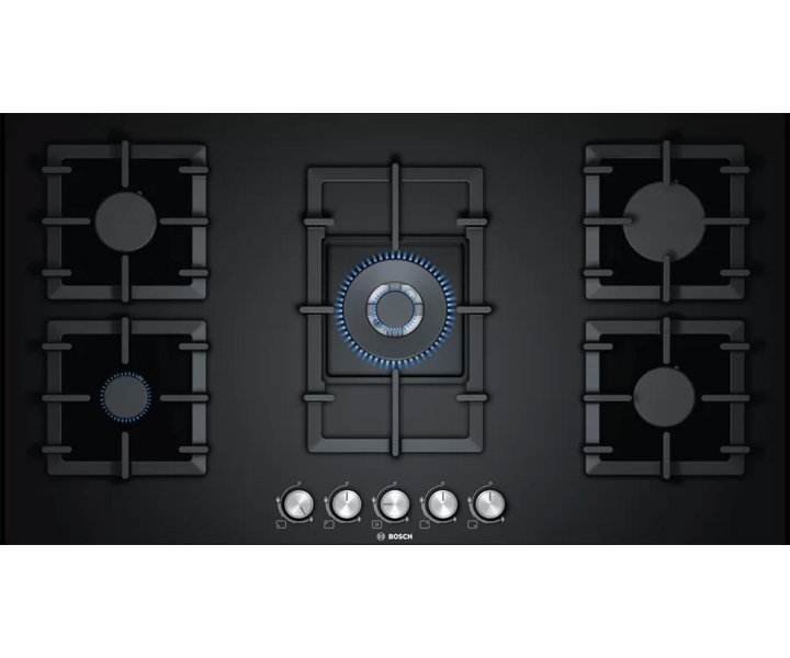 Bosch Series 6 Gas Hob 90 cm 5 Burners Black PPQ9A6B90