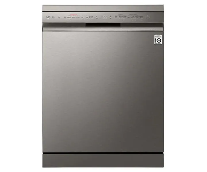 LG 14 Place Settings Free Standing Dishwasher 9 Programs Easy Rack™ Plus, Inverter Direct Drive Steam ThinQ Inverter Direct Turbo Color Silver Model – DFC532FP – International Version.
