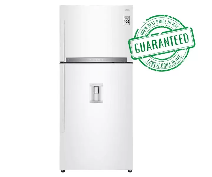 LG 882 Liter Top Refrigerator Freezer With Dispenser Shiny Steel White Model GRF882HBHU | 1 Year Full 5 Years Compressor Warranty.