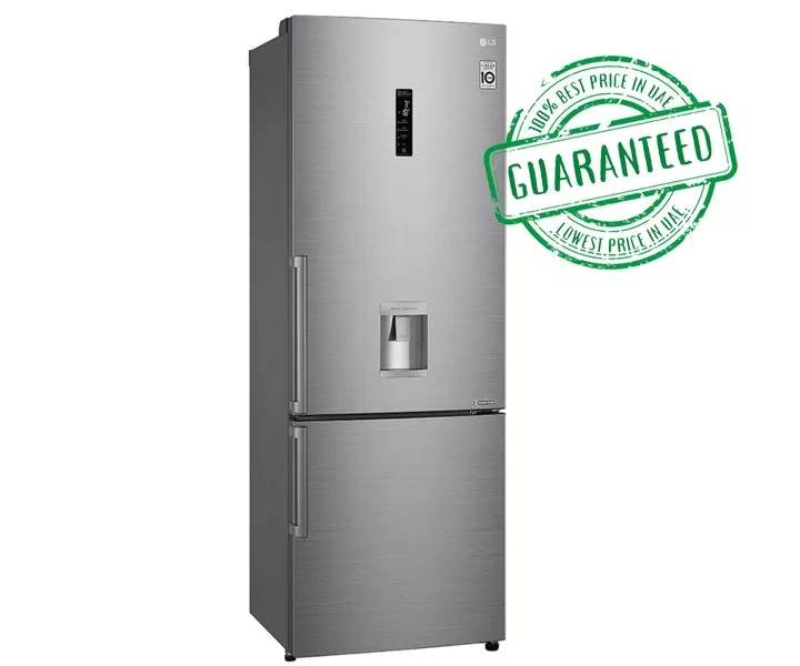 LG 446 Litres Bottom Freezer Refrigerators With Water Dispenser Inverter Linear Compressor Silver Model- GCF689BLCM