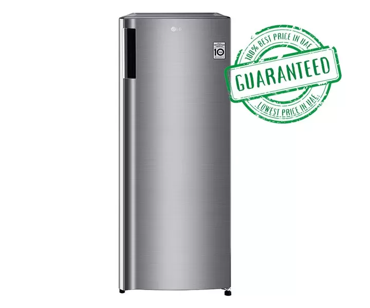 LG 168 Liter Single Door Vertical Freezer Smart Inverter Color Silver Model – GN304SLGT – 1 Year Full 10 Years Compressor Warranty.