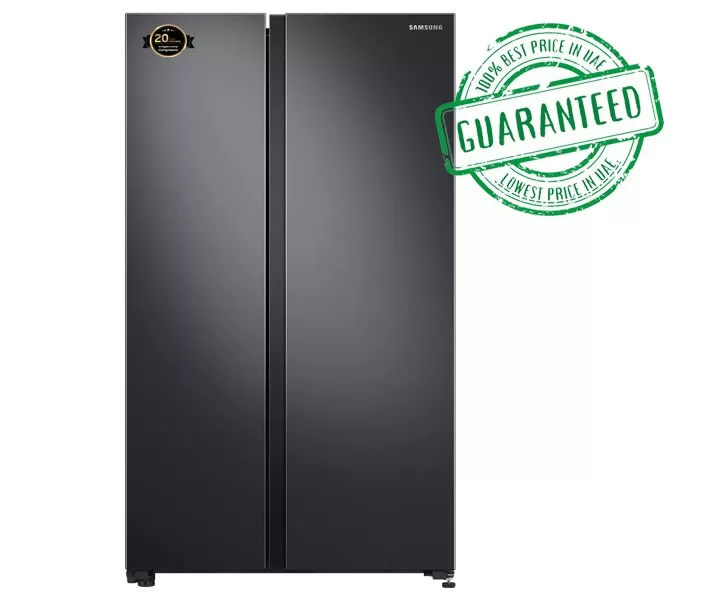 Samsung Side by Side Refrigerator 680 L Twin cool with Digital Inverter Technology Matte Black Model- RS62R5001B4 | 1 Year Full 20 Years Compressor Warranty
