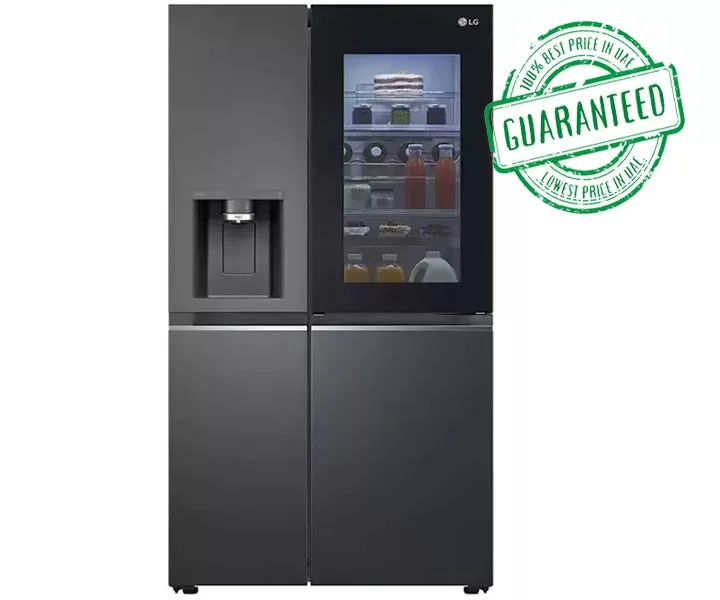 LG Side By Side Refrigerator 674 Liter Twin Cooling System With Water Dispenser Inverter Compressor Dark Black Model- GCX257CQVV