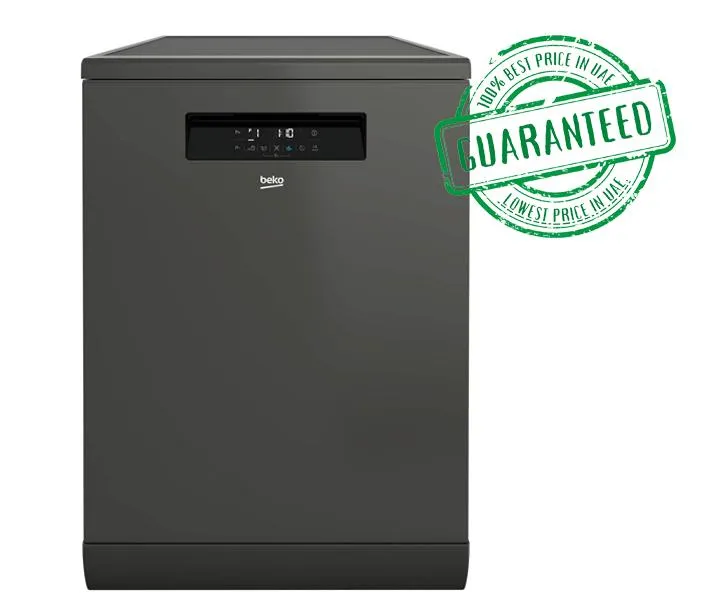 Beko 9 Programmes Dishwasher Freestanding 15 Place Settings Manhattan Grey Model DFN39533G | 1 Year Warranty