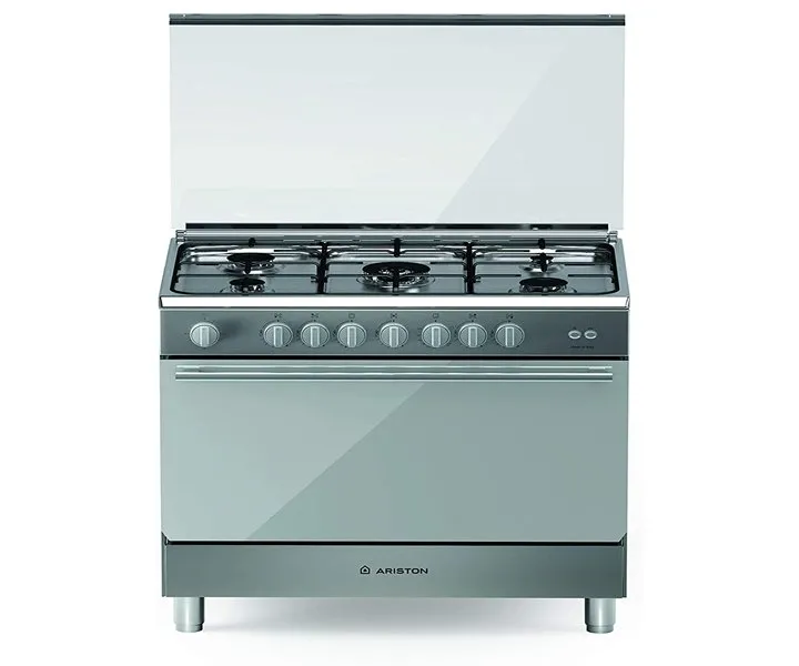 Ariston Full Gas Cooking Range 90x60cm Freestanding 5 Burners Automatic Ignition Stainless Steel Model- BAM951MGSM | 1 Year Full Warranty