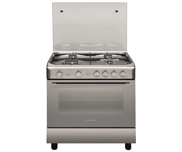 Ariston 60x60cm Freestanding Stainless Steel Gas Cooker 4 Burners With Automatic Ignition Full Safety Model- A6TG1FC(X)EX | 1 Year Full Warranty