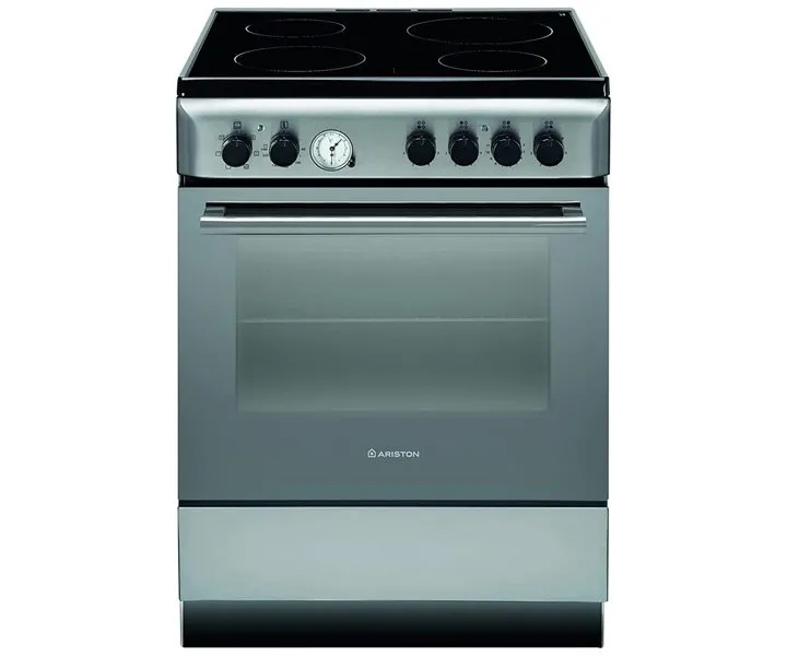 Ariston 60x60cm Freestanding Ceramic Cooker 4 Zone 2250W Electric Cooking Range 59 Ltr Oven Model- A6V530(X)EX | 1 Year Full Warranty