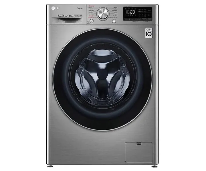 LG 10.5 KG Front Load Washing Machine 1400 RPM with AI DD Technology Silver Model F4V5RYP2T | 1 Year Full Warranty