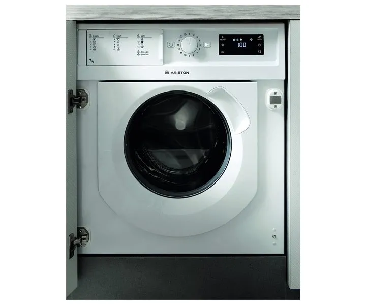 Ariston Front Load Built In Washer Dryer 7/5 KG 1200 RPM With Inverter Motor White Model- BIWDHL75128MEA | 1 Year Full Warranty