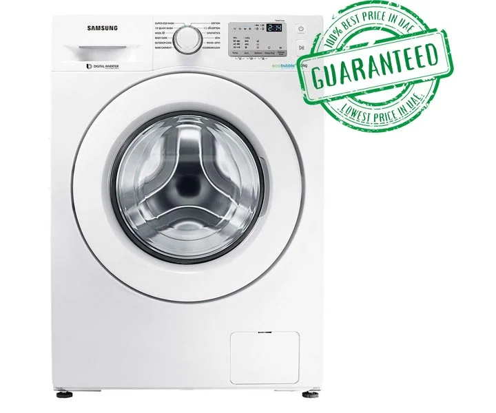 Samsung 8 Kg Front Load Washing Machine Eco Bubble Wash White Model WW80J4213KW | 1 Year Full Warranty