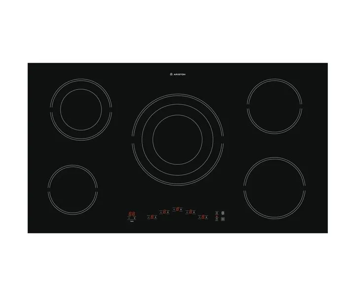 Ariston 90 cm Built-in Electric Ceramic Hob With 5 Radiant Plates Black Colour Model- HR9012BIA1 | 1 Year Full Warranty