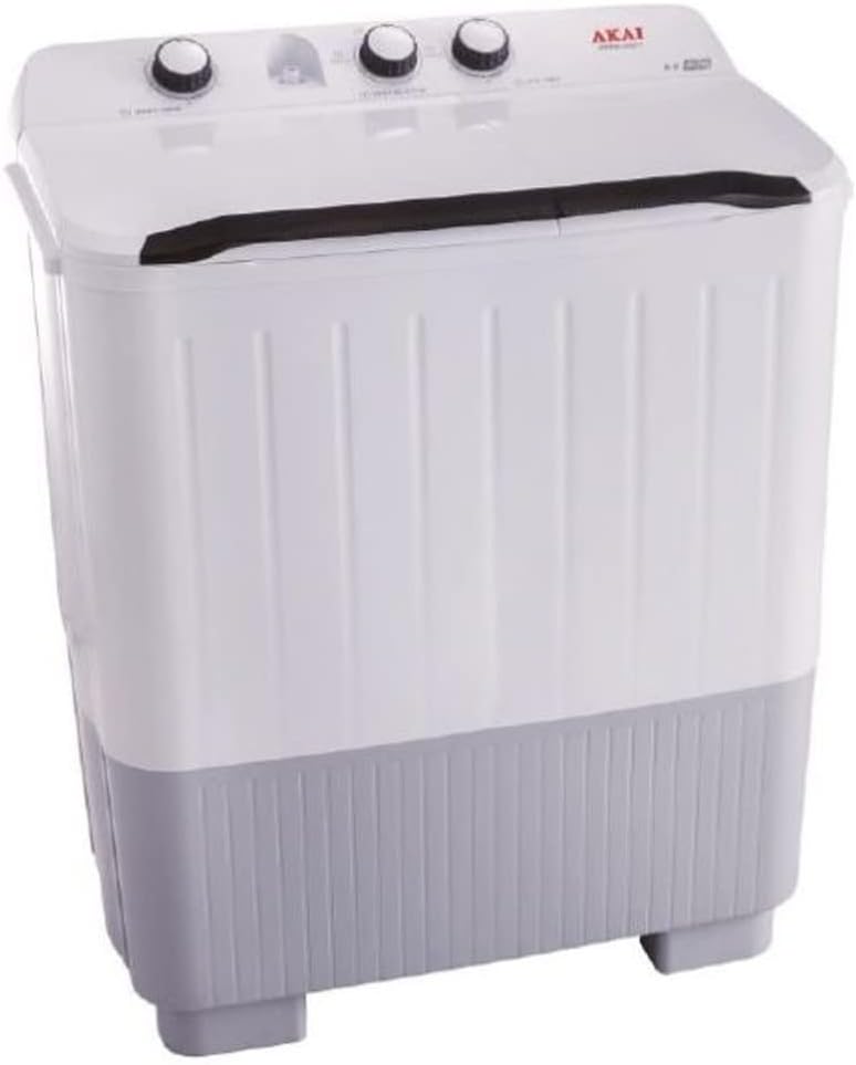 Akai 7 Kg Twin Tub Semi Automatic Washing Machine Color White Model | WMMAX07TT | 1 Year Warranty.