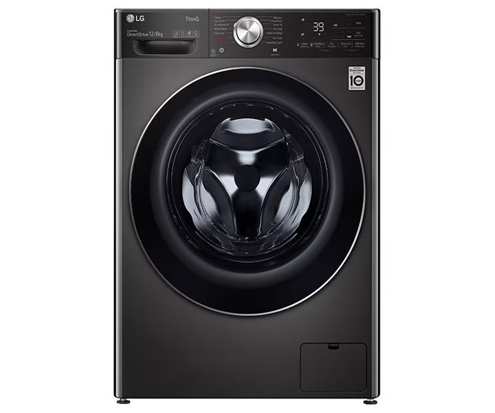 LG 12 Kg Washer 8 Kg Dryer Front Load Washing Machine AI Direct Drive Motor With Steam Blackish Color Silver Model – WDV1260BRP.