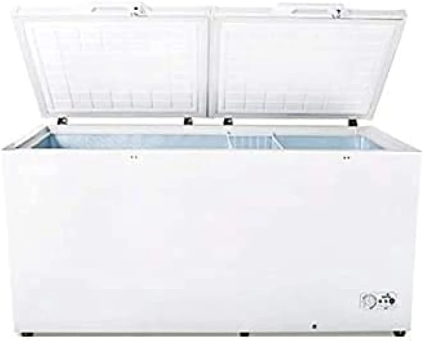 Akai 630 Liter Chest Freezer Double Door Color White Model – CFMA-631EDD-AR6 – 1 Year Full 5 Years Compressor Warranty.