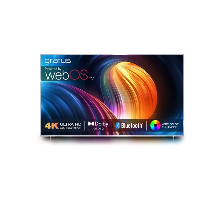 Gratus 75 Inch LED Smart TV WebOS Powered 4K UHD With Multi Functions Black Model-75GASLED75AC | 1  Year Brand Warranty.