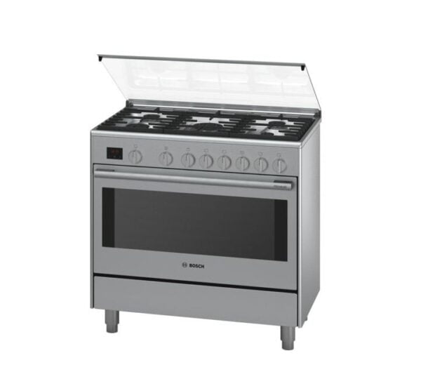 Bosch Gas Cooker With Oven 5 Gas Burners Silver HSG738357M