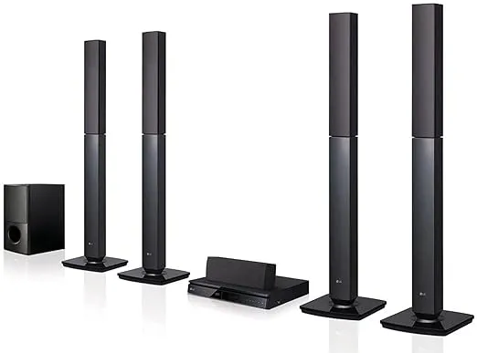 LG 5 Channel Home Theater System Jersey Speakers Front Firing Subwoofer Black Model- LHD457B