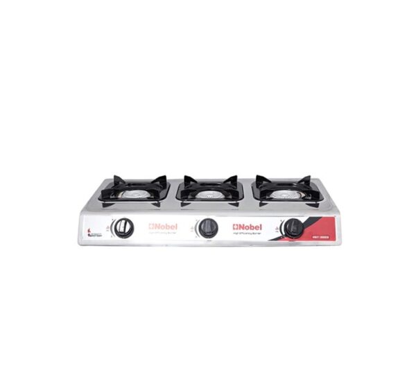 NOBEL 3 Burner Gas Stove With Brass Auto Ignition
