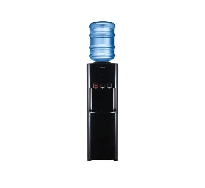 Toshiba 3 Tap Top Load Water Dispenser With Bottom Cabinet Black Model RWFW1766TUK | 1 Year Full 5 Years compressor Warranty