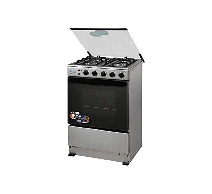 Super General 60x60cm 4 Burner Gas Cooker With Oven Stainless Steel Model-SGC601FS | 1 Year Warranty.