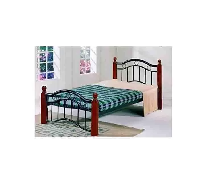 Galaxy Single Bed Metal & Wood Mahogany Color GDF-8882MHG