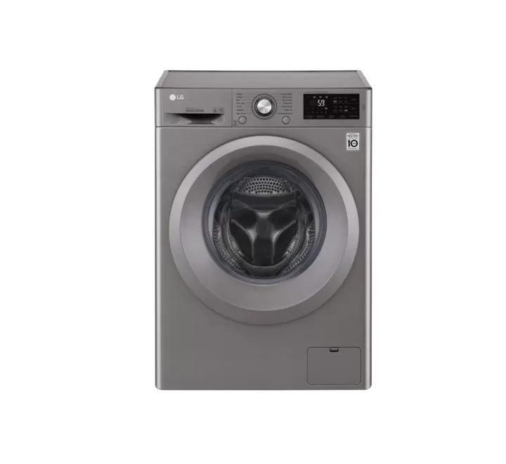 LG 6 Kg Washer 4 Kg Dryer Front Load Washing Machine 6 Motion Direct Drive Smart Diagnosis™ Color Silver Model – F2J6NMP8S – 1 Year Full Warranty.