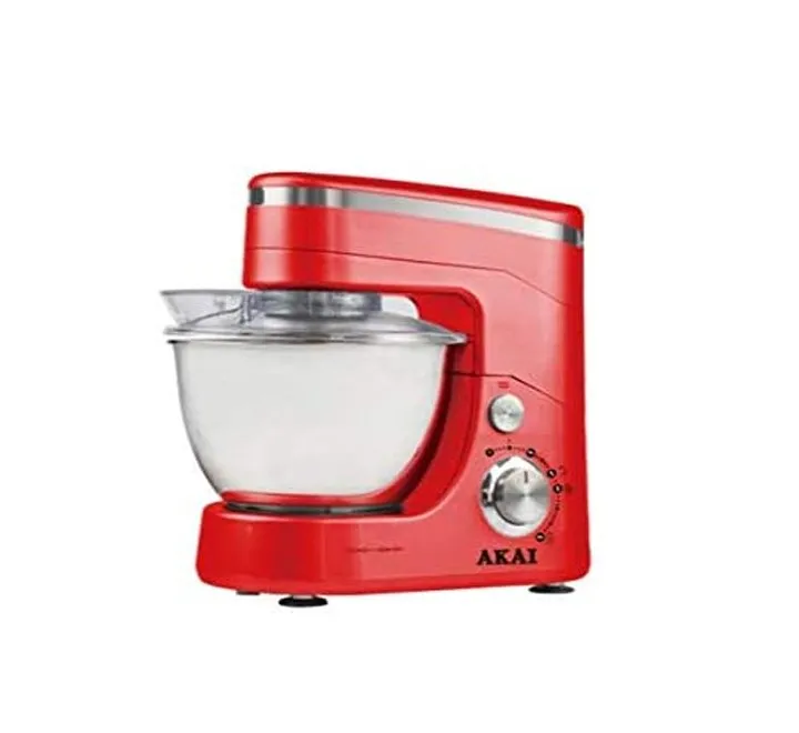 Akai 600 Watts Multi Function Stand Mixer Color Red Model SMMA-1002R | 1 Year Warranty.