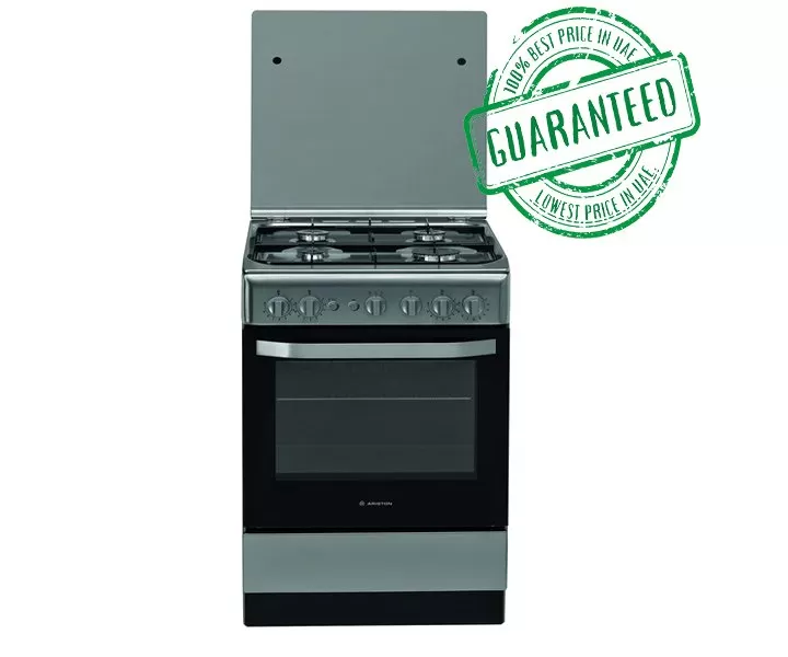 Ariston Gas Cooker 50X60 cm 4 Burners Oven + Hob Model- AS5G1PMX/MEA | 1 Year Full Warranty