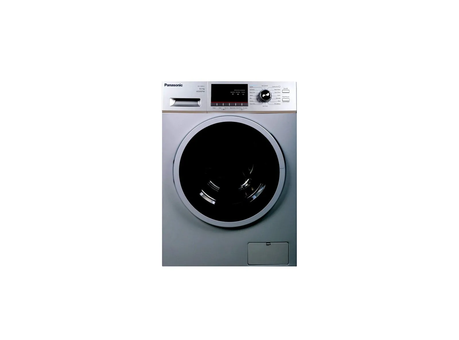 Panasonic 8 kg Front Load Washing Machine Silver Model NA-148MB3 | 1 Year Full 10 Years Motor Warranty.