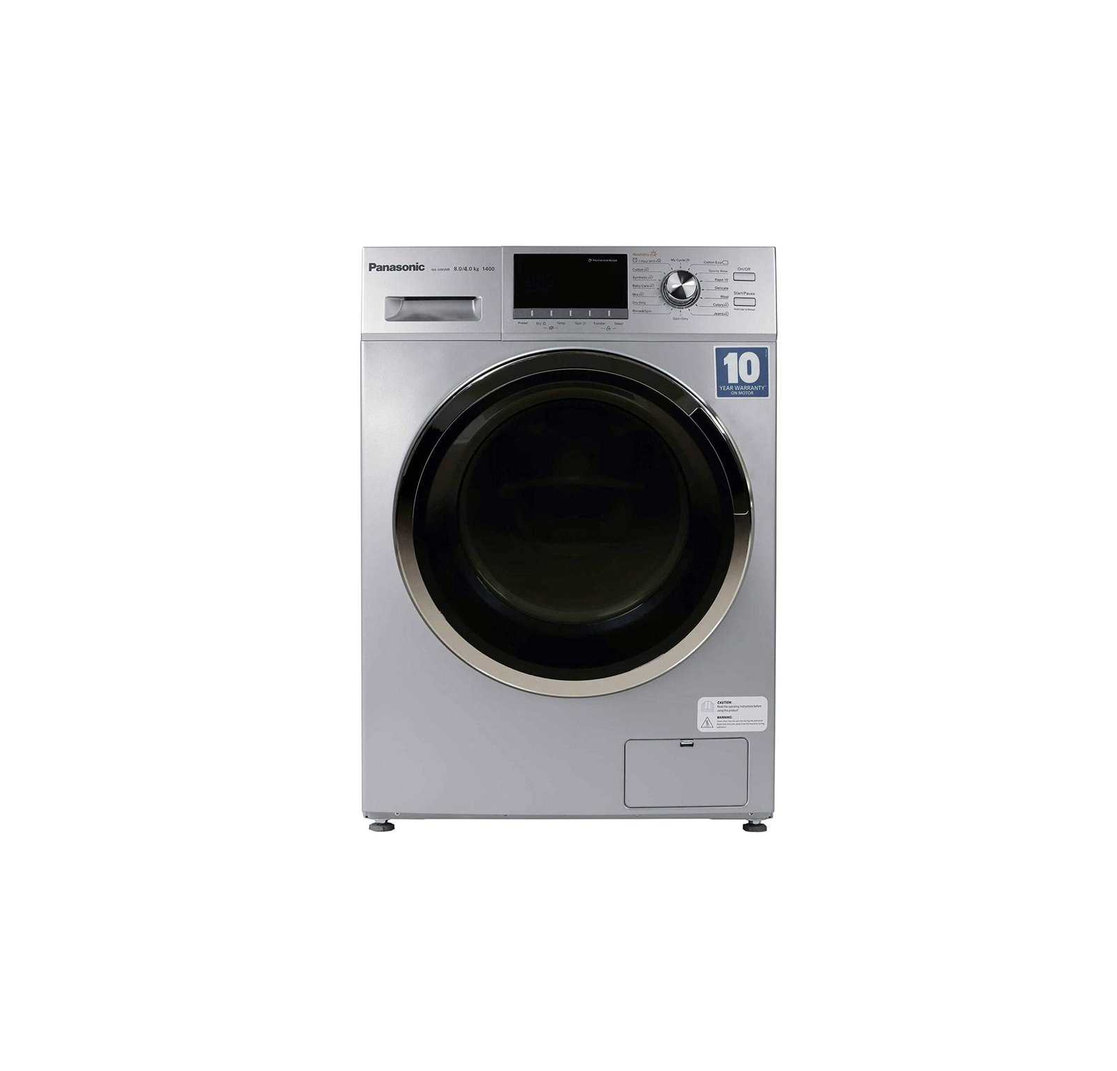 Panasonic 8/6 Kg Front Load Washer & Dryer Color Silver Model-NAS086M3 | 1 Year Full 10 Years Motor Warranty.