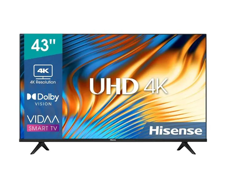 Hisense 43 Inch 4K UHD Smart TV VIDAA With Dolby Vision HDR Black Model 43E6H | 1 Year Warranty