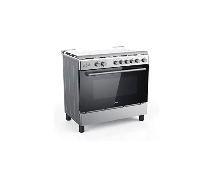 Midea 90X60Cm 5 Burners Gas Cooker With Full Safety Auto Ignition Stainless Steel Model CME9060-C | 1Year Warranty.