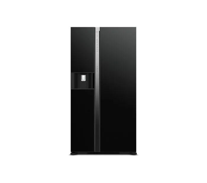 Hitachi 700L Side By Side Refrigerator Glass Black Model RSX700GPUK0GBK | 1 Year Full 5 Years Compressor Warranty