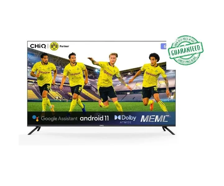 CHiQ 55 Inches LED Smart TV 4K UHD Android TV, Black Model – U55G7P | 1 Year Full Warranty