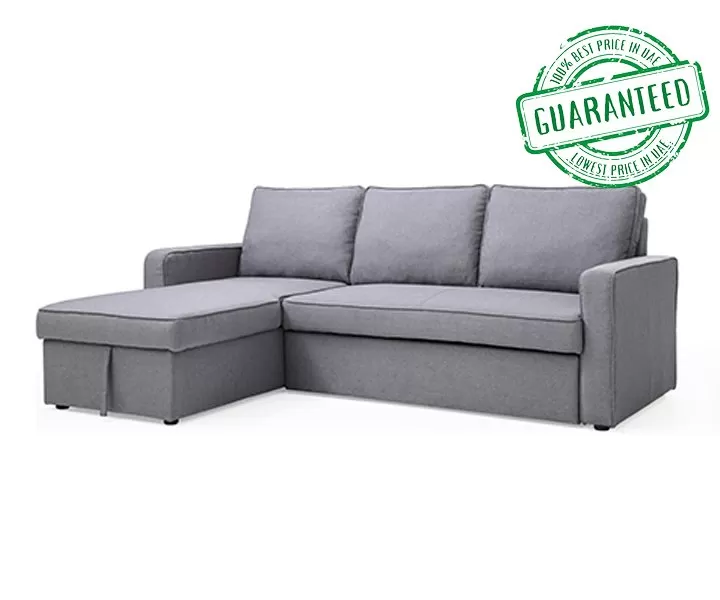 Galaxy Design Devan Sofa Bed With Cushions Color- Grey | (L x W x H) 210 x 160 x 95 | Model GDF-GR05
