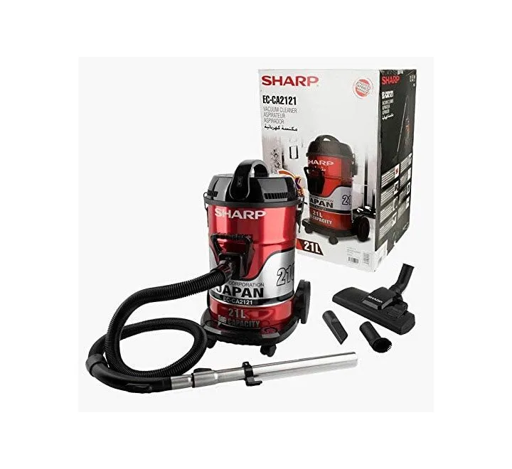 Sharp 21 Liter Drum Vacuum Cleaner Red Model ECCA2121Z | 1 Year Warranty.
