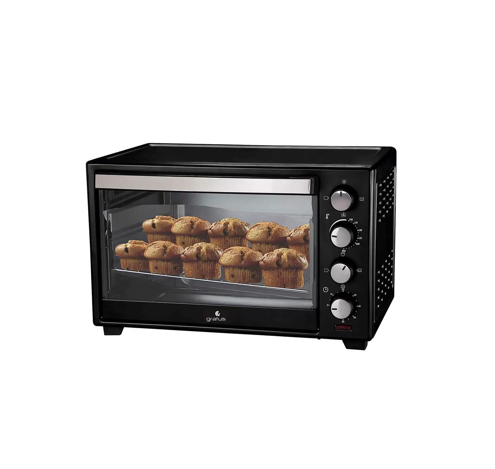 Gratus 48 Litres Oven With Toaster Grill Color Black Model-GOTG48TT | 1 Year Brand Warranty.