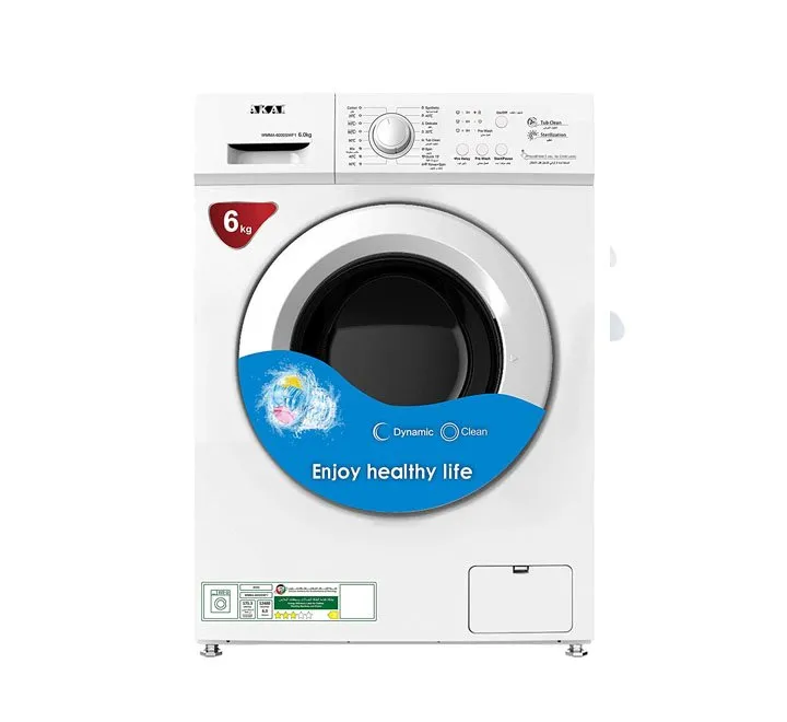 Akai 6 Kg Front Load Washing Machine Color White Model | WMMA-6000SWF1N | 1 Year Warranty.