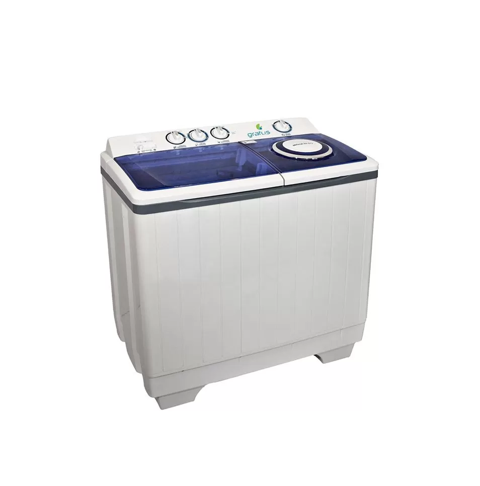 Gratus 18 Kg Washing Machine Twin Tub Semi Automatic White Model-GSW18KCDX | 1 Year Brand Warranty.