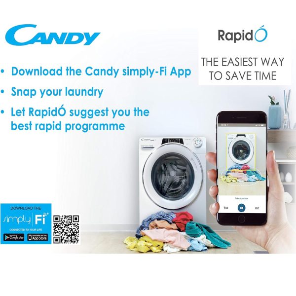 Candy 10Kg Washing Machine White RO16106DWHC7-19