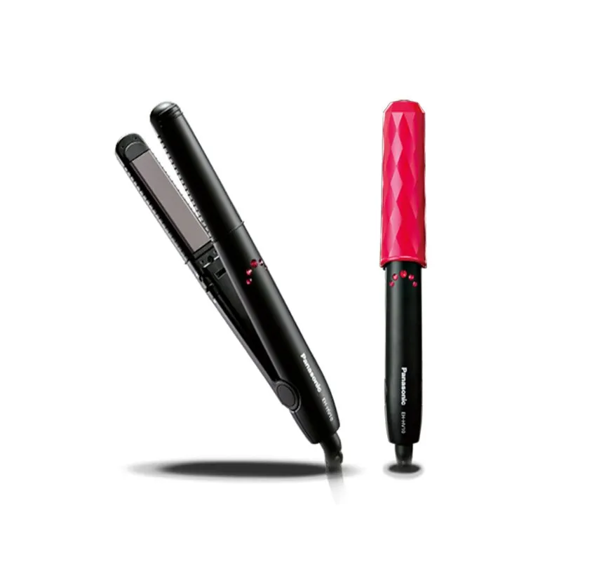 Panasonic Portable Straightener and Curler Cap Color Black/Pink Model-EH-HV10P | 1 Year Warranty