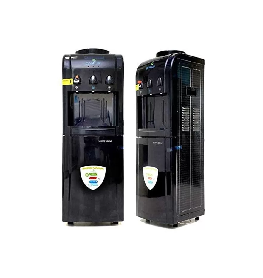 Gratus Water Dispenser With Fridge Color Black Model-GWD503VIFRB | 1 Year Brand Warranty.