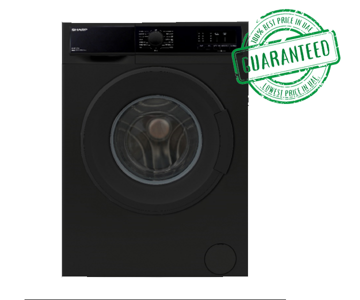 Sharp 8 Kg 1000 RPM Front Load Washing Machine Made in Turkey Black Model- ES-FE810CZL-B