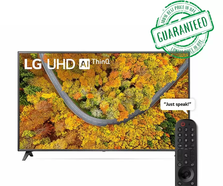 LG 75 Inch TV WebOS Smart With ThinQ AI 4K Active HDR (UP77 Series) Black Model- 75UP7750PVB | 1 Year Warranty