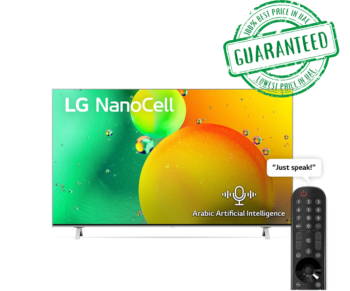 LG 55 Inch OLED 4K UHD Smart WebOS TV With ThinQ AI Active HDR (NANO77 Series) Black Model- 55NANO776QA | 1 Year Warranty