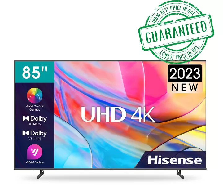 Hisense 85 Inch UHD 4K LED Smart VIDDA TV Class A7K Series Premium Black Model- 85A7K | 1 Year Warranty