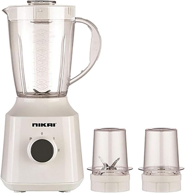 Nikai 1.5 Liters 3-In-1 Electric Blender 300W with 4 Speeds & Pulse Function White Model NB1900NA1 | 1 Year Warranty