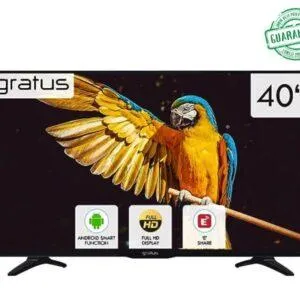 Gratus 40 Inchs HD LED Smart TV DVB T2/S2 Built-in receiver, Android TV, 3 HDMI, High Resolution, Superior Sound, Black Model-GASLED40ACDHD | 1 Year Brand Warranty.